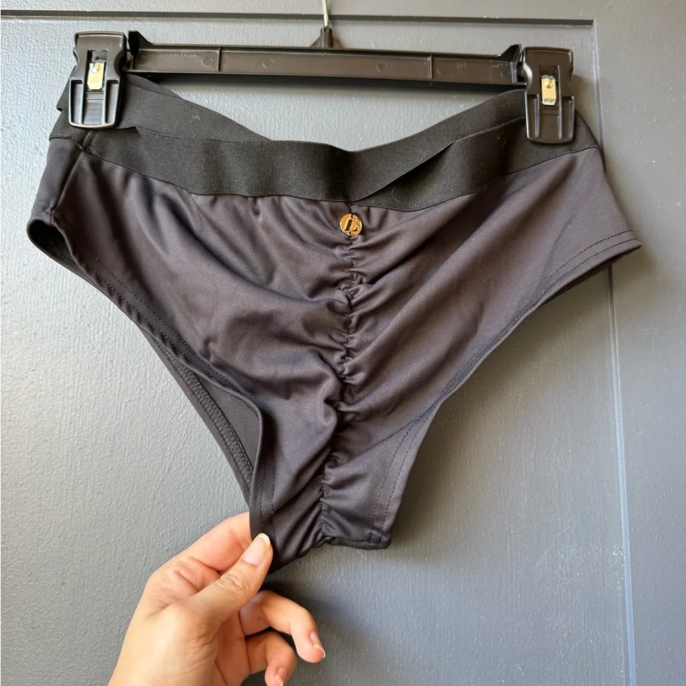 LUNALAE TARA LOW WAISTED BOTTOMS - RECYCLED BLACK US 6 NWT - Picture 6 of 8